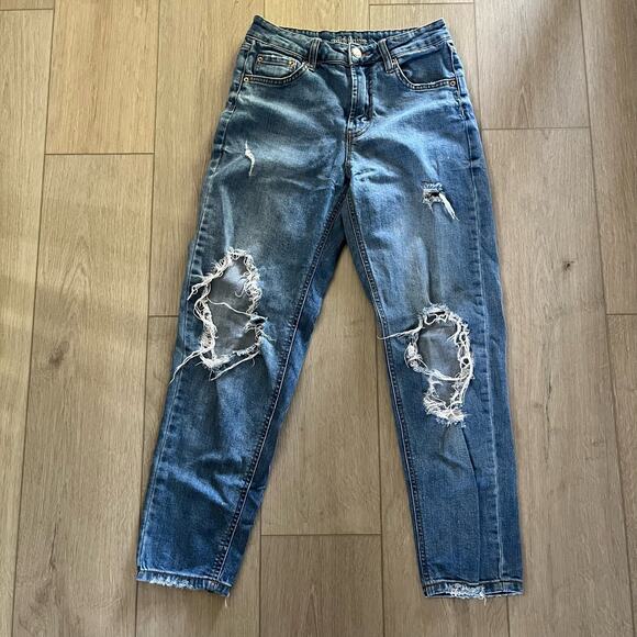 Wild Fable Women’s High Rise Distressed Mom Jean Size 00 - Picture 2 of 9